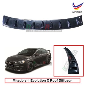 Mitsubishi Evolution X 10 Vortex Generator Shark Fin Aerodynamic Rear Top Roof Diffuser Diffusor